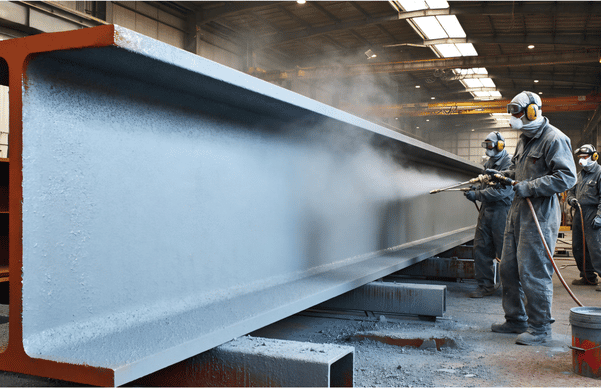 Anti rust and industrial primer coating applied on steel structure for corrosion protection