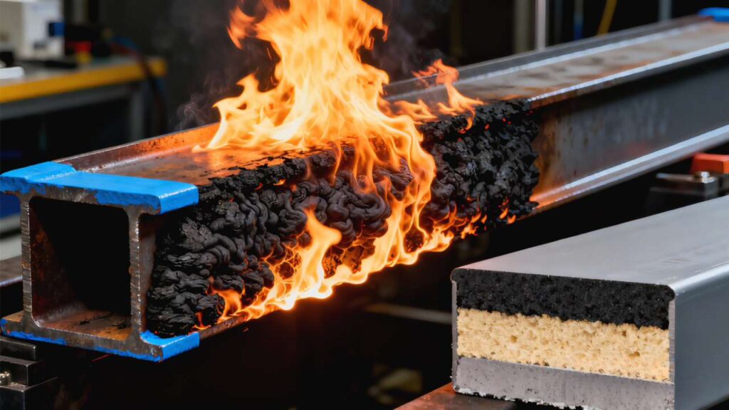 Steel structure coating systems compatible with passive fire protection coatings