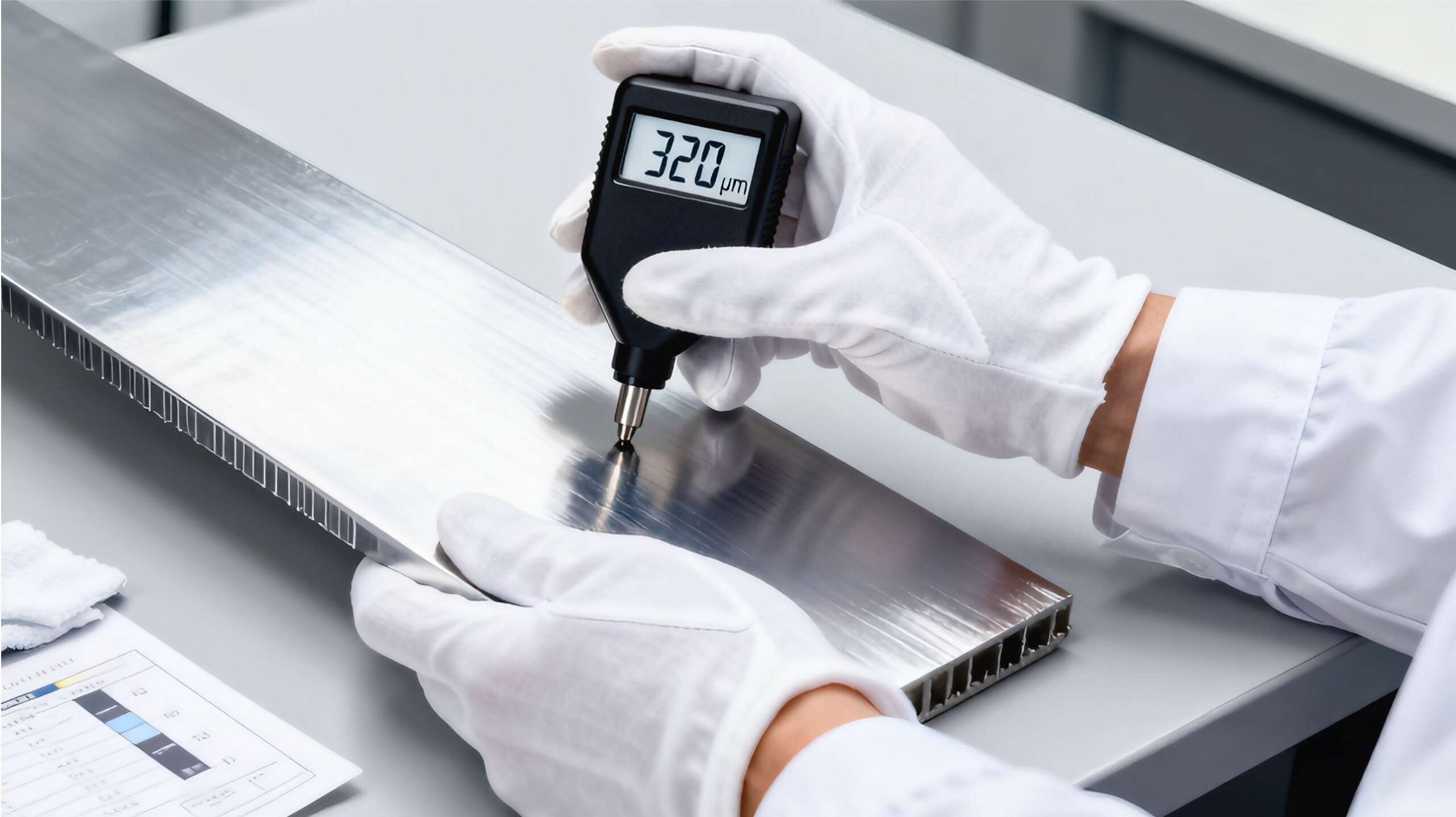 Dry film thickness measurement for epoxy primer and polyurethane topcoat system