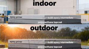 News 23 Epoxy primer and intermediate with polyurethane topcoat coating system on steel structure