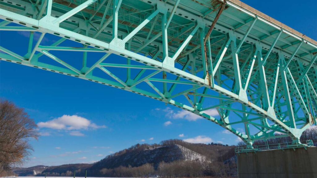 epoxy and polyurethane coating system for infrastructure steel bridge