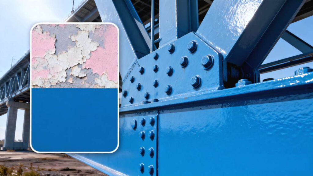Polyurethane topcoat UV resistance and color retention on outdoor steel