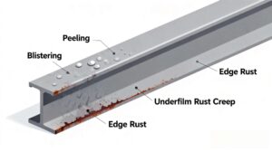 Common coating failure modes on industrial steel structures