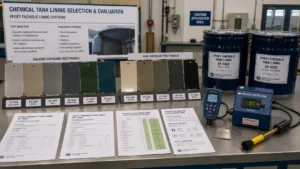 Epoxy phenolic lining samples for chemical storage tank coating evaluation